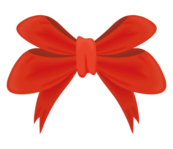 クリスマスレッドリボン弓装飾アイコン — ストックベクタ