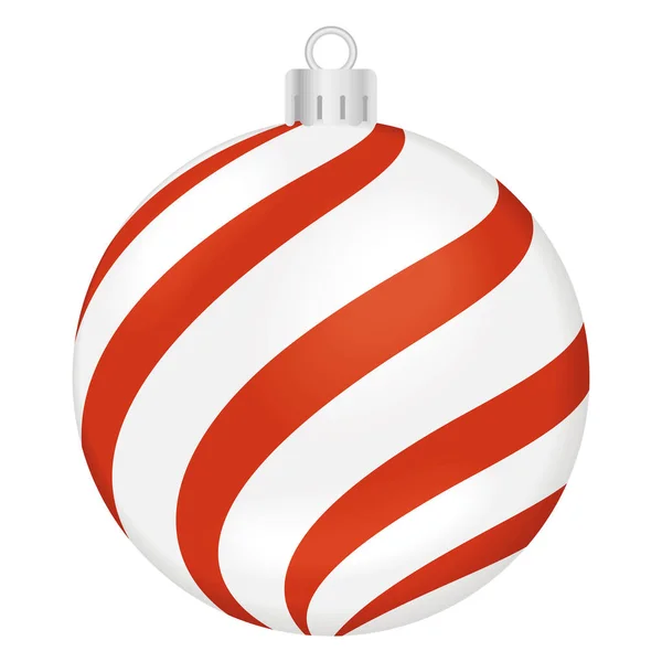 Icône Décorative Boule Noël Rouge Blanche — Image vectorielle