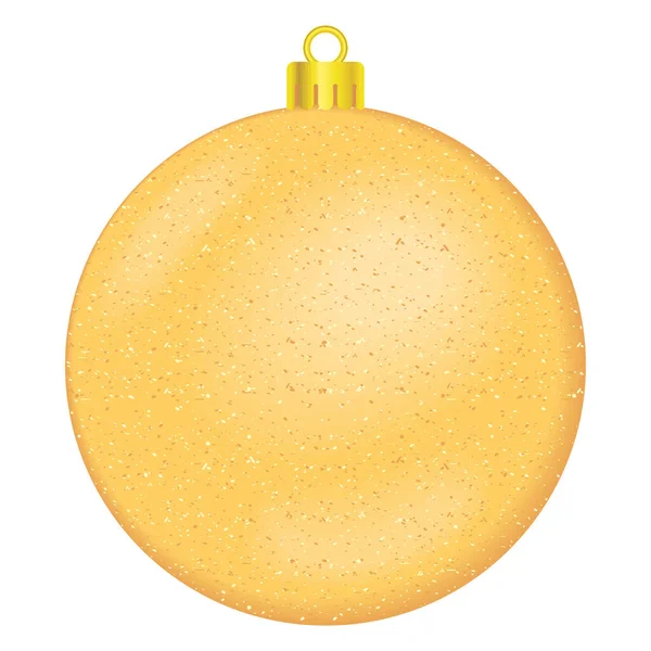 Bola Natal Dourado Ícone Decorativo — Vetor de Stock