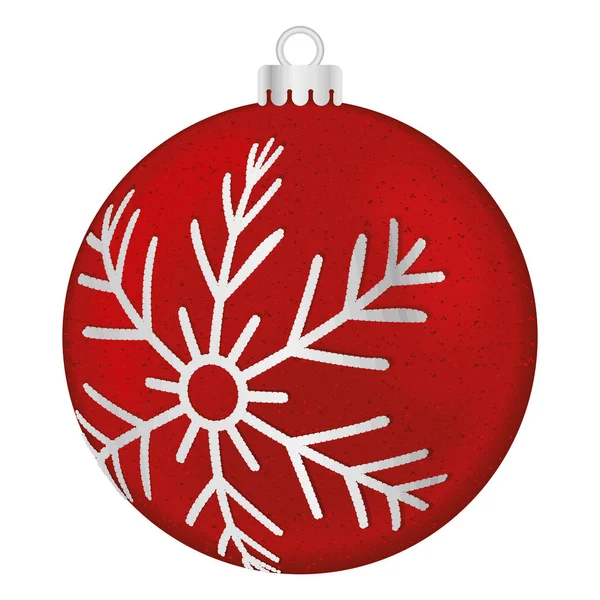 Boule Noël Avec Icône Décorative Flocon Neige — Image vectorielle