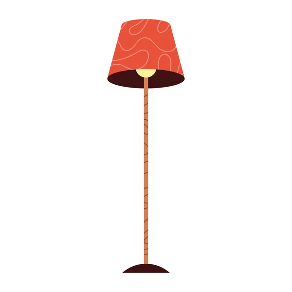 Lámpara Roja Muebles Icono Aislado — Archivo Imágenes Vectoriales