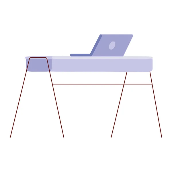 Laptop Computer Desk Workplace — Stock Vector