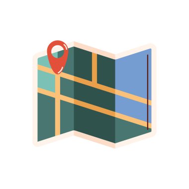 kağıt haritası seyahat simgesi