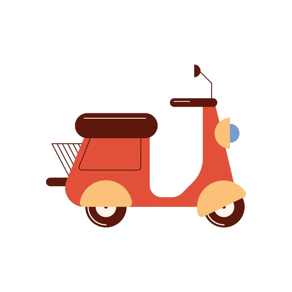 Kırmızı Scooter Motosiklet Taşıma Simgesi — Stok Vektör