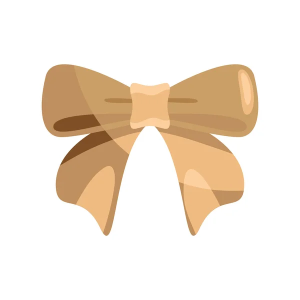 金色の弓リボンの装飾アイコン — ストックベクタ