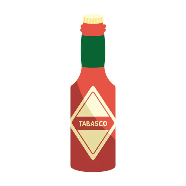Tabasco Sos Butelka Meksykańska Ikona — Wektor stockowy