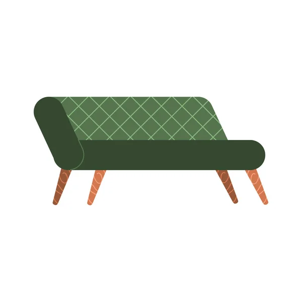 Wohnzimmer Sofa Grüne Möbel Symbol — Stockvektor