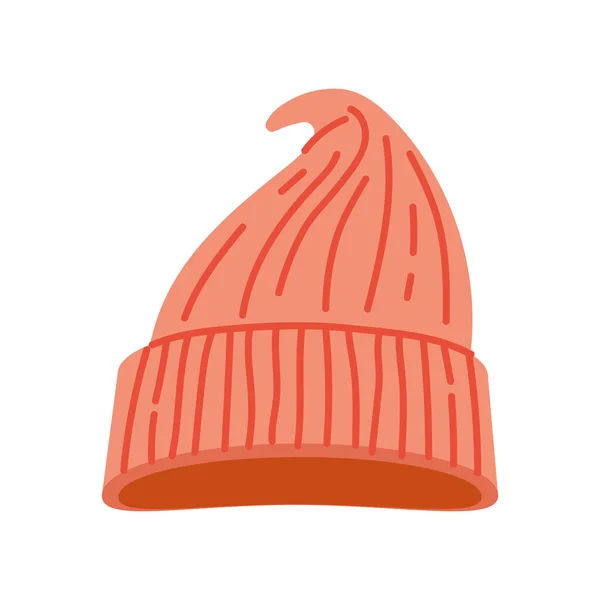ピンクウール帽子アクセサリーアイコン — ストックベクタ