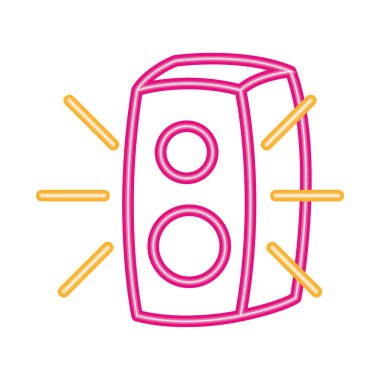 ses hoparlörü neon parti simgesi