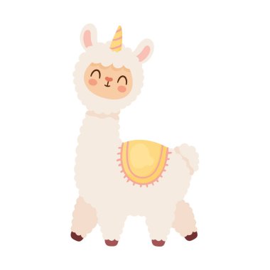 Tek boynuzlu at karakterli Lama Perubian.