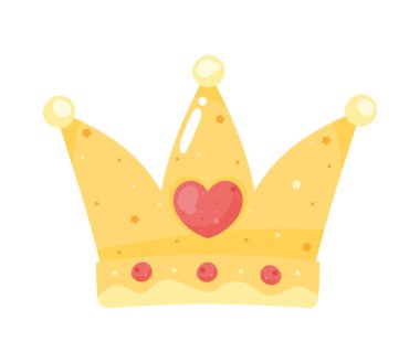 Altın taç ve kalp simgesi