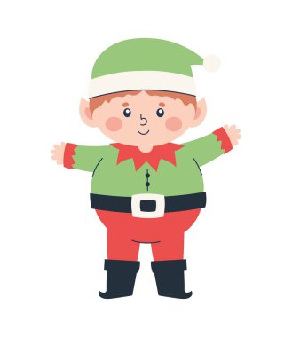 Sevimli erkek elf Noel karakteri