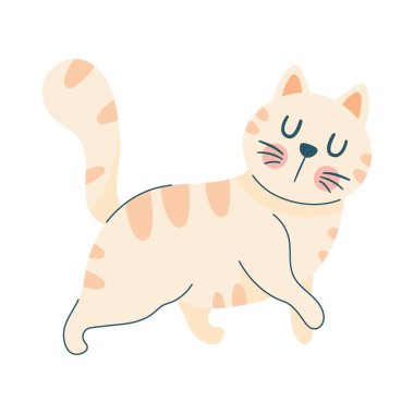 Sevimli küçük kedi yürüyen karakter.