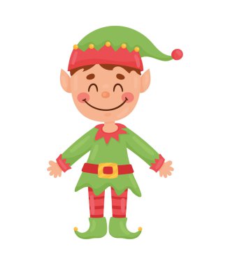 Sevimli erkek elf Noel karakteri