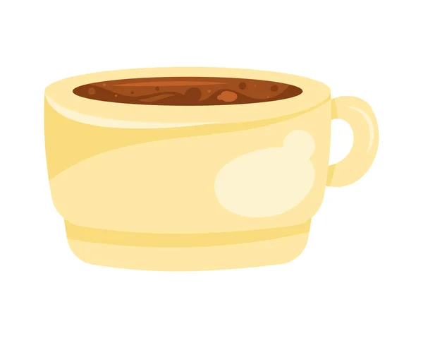 Kaffe Gul Keramik Kopp Ikon — Stock vektor