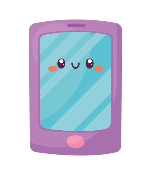 Cute Smartphone Kawaii Style Character — Stock Vector