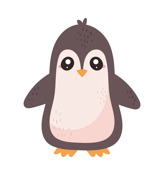 Bonito Pinguim Kawaii Ícone Animal — Vetor de Stock