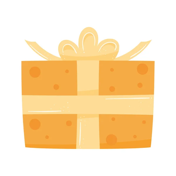 Orange Gift Box Present Icon — Stock Vector