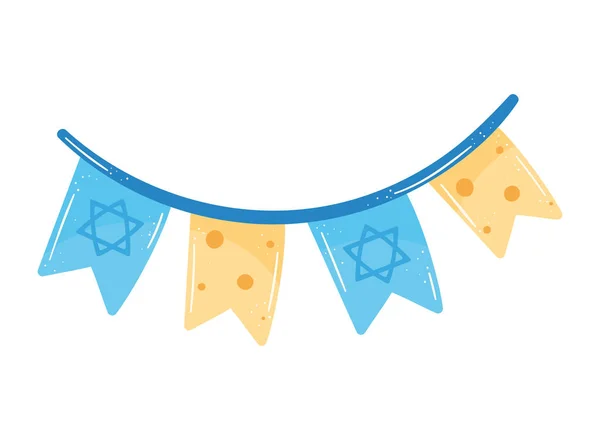 Judestjärnor Kransar Hanukkah Fest — Stock vektor