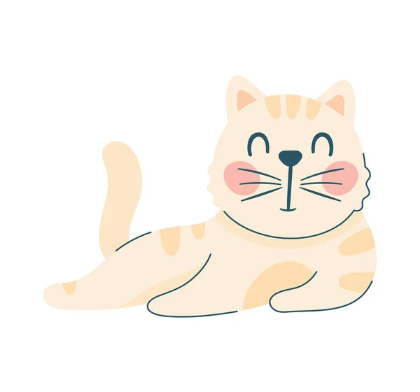 Cute Little Cat Posing Character — Stock Vector