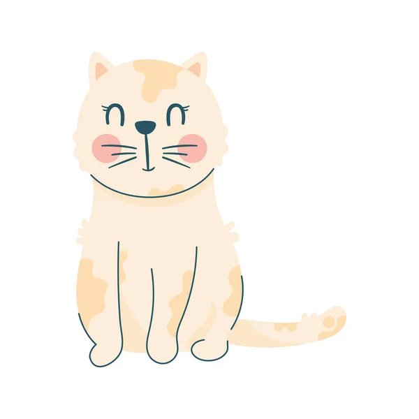 Kleine Katze Sitzende Katze Charakter — Stockvektor