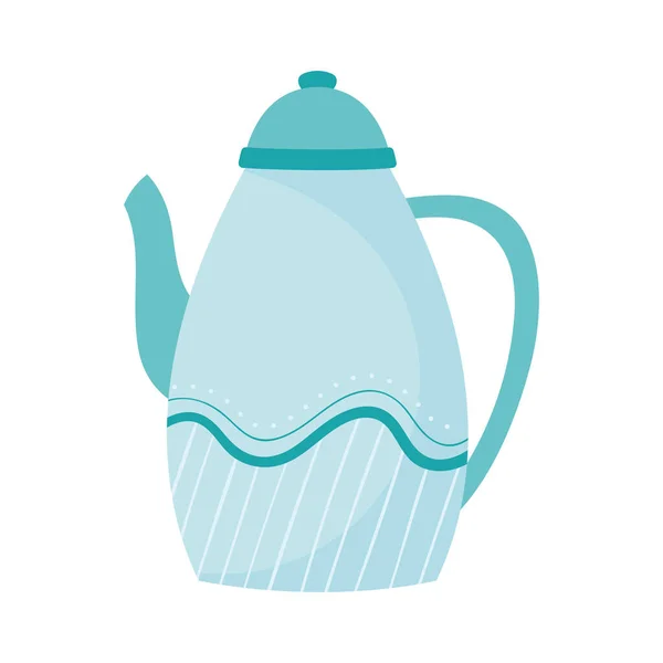 Blue Teapot Utensil Isolated Icon — Stock Vector