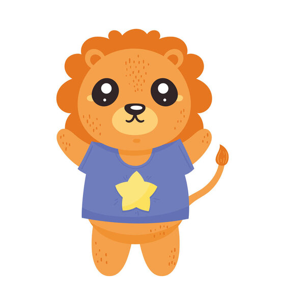 cute lion kawaii animal icon