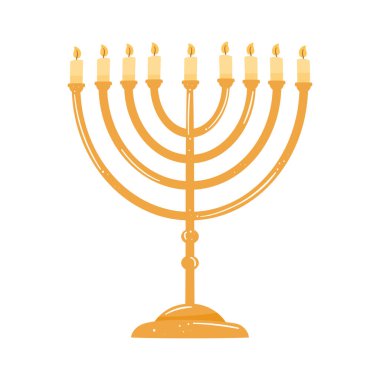 Altın Yahudi avizesi ve mumlar.