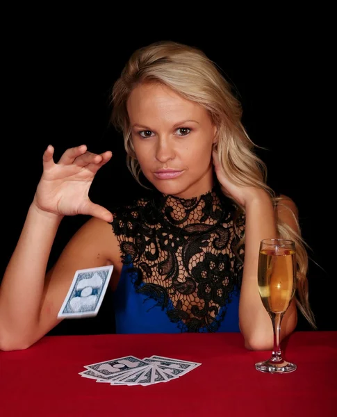 Beautiful Poker Player — Stock Photo, Image