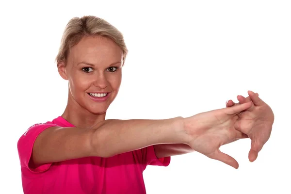 Pretty Athlete Stretching — Stock Photo, Image