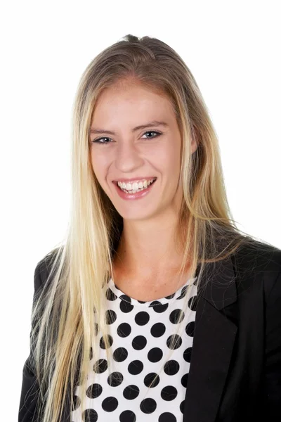 Mooi lachende blond meisje — Stockfoto