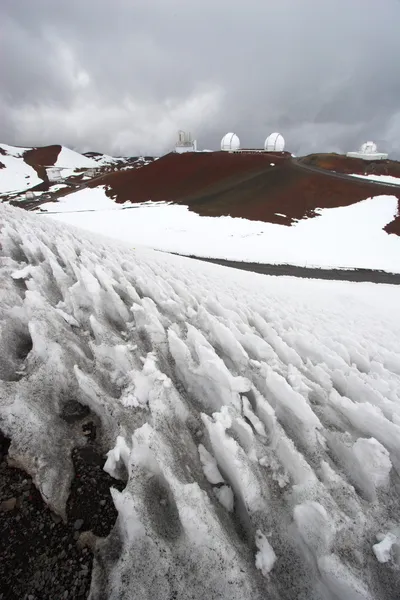 Observatorien und Schnee — Stockfoto