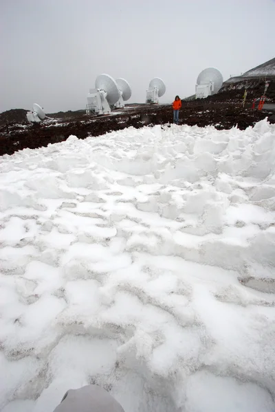 Osservatori e neve — Foto Stock