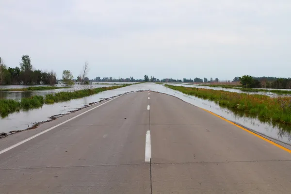 Flooded road — Stock Photo, Image