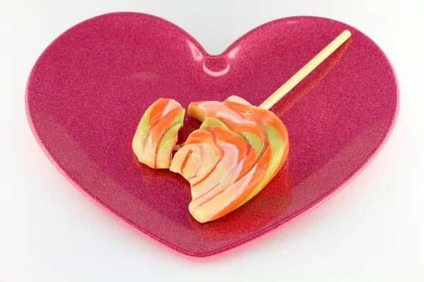 Lollipop on a plate — Stock Photo, Image