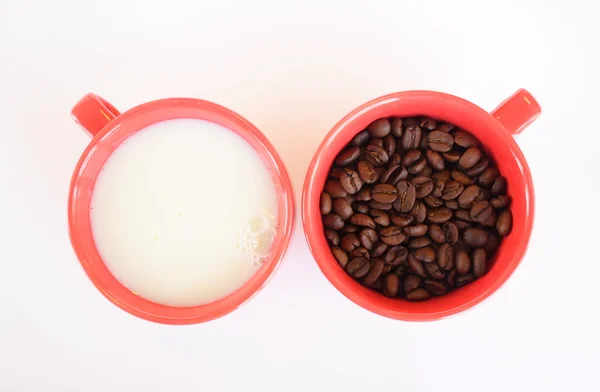 Two cups with coffee and milk Royalty Free Stock Photos