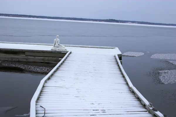 Zimní pier — Stock fotografie