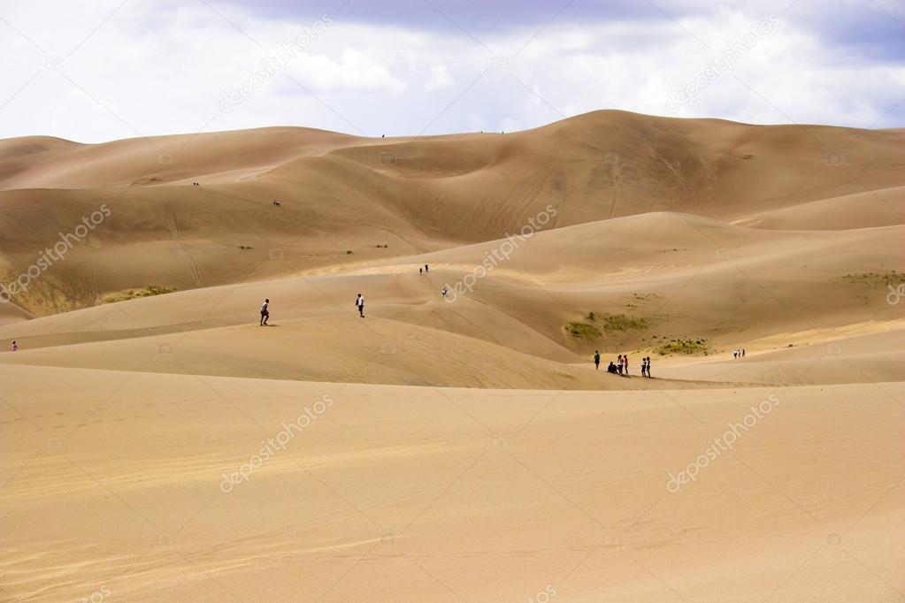walking in sand dunes