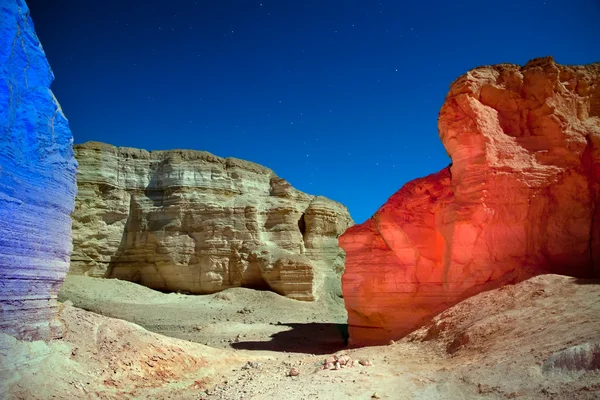 Judäische Wüste bei Nacht. — Stockfoto