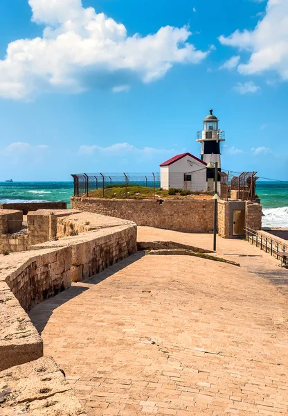 Israel, the old lighthouse in Acre. — Stock Photo, Image