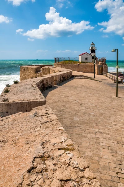 Israele, il vecchio faro di Acri . — Foto Stock