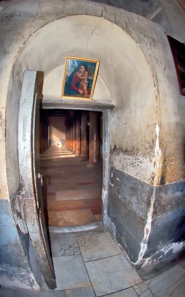 Palestine, interior Church of the Nativity in Bethlehem. — Stock Photo, Image