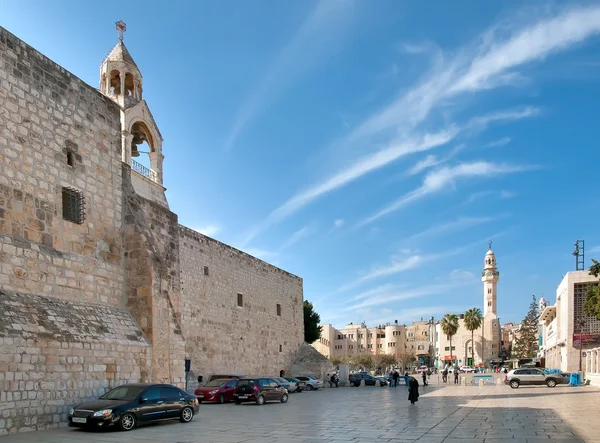 Square in front of the Temple of the Nativity in Bethlehem. — Stock Photo, Image