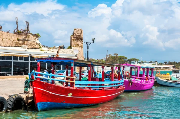 Israel, barcos de recreio para turistas no Acre Velho . — Fotografia de Stock