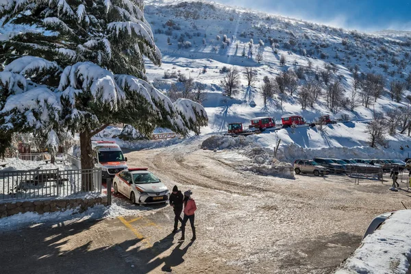 Ocak 2022 Hermon Dağı Ndaki Uzman Kompleksine Giriş Telifsiz Stok Imajlar