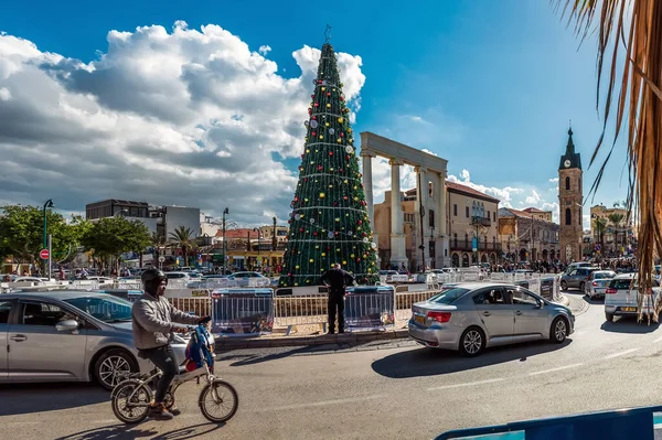 Jaffa Israel December 2021 Old City Christmas Tree — Stock Photo, Image