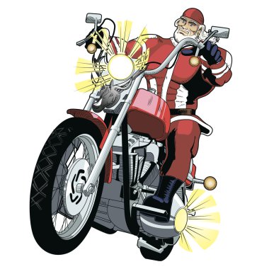 motosiklet üzerinde büyük santa