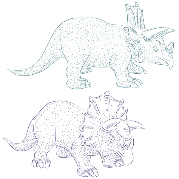 Triceratops de dinosaurios — Archivo Imágenes Vectoriales