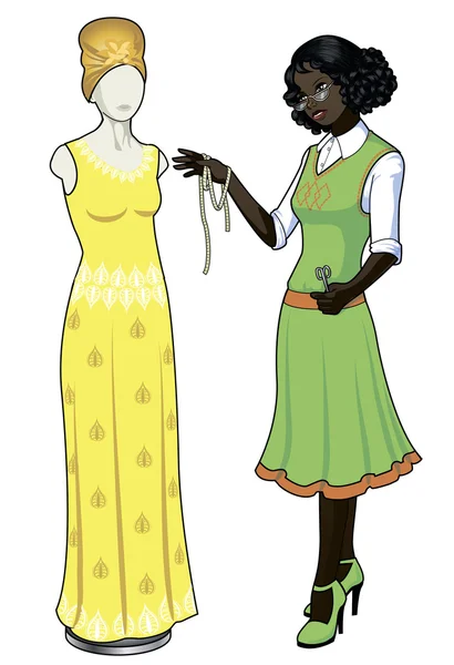 Créatrice de costumes afro-américaine — Image vectorielle