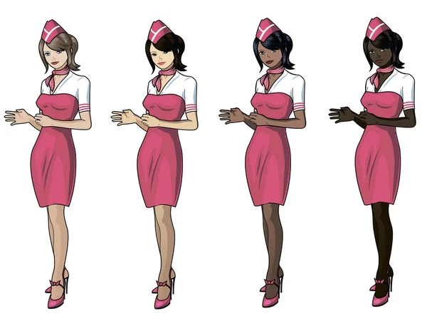 Stewardesses set — Stock Vector